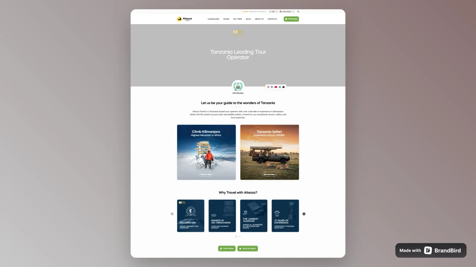 ALTEZZA TRAVELS cinematic web case study hero preview
