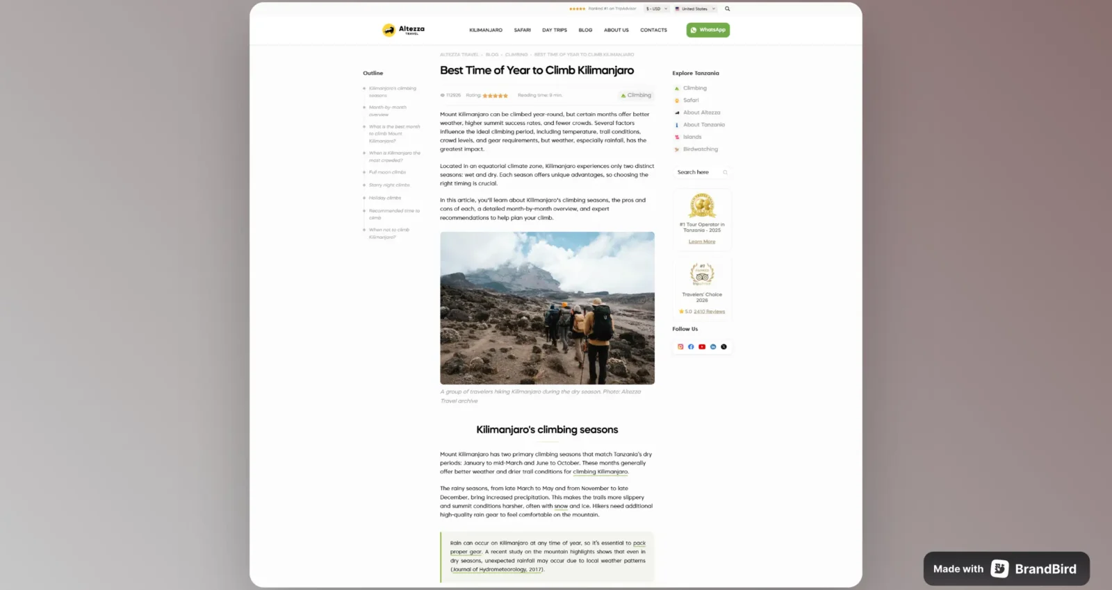 ALTEZZA TRAVELS project outcome results showcase