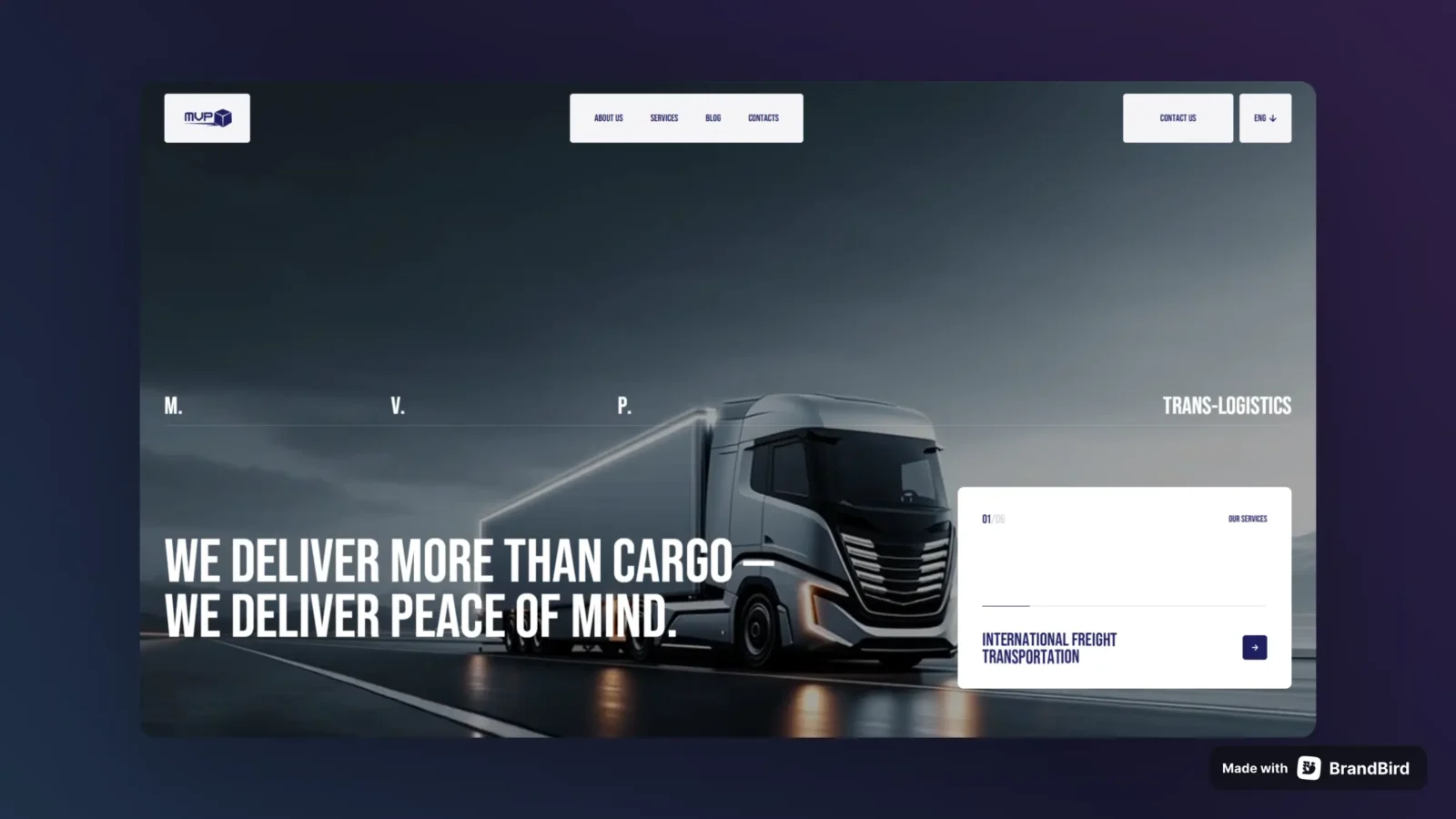 MVP LOGISTICS cinematic web case study hero preview