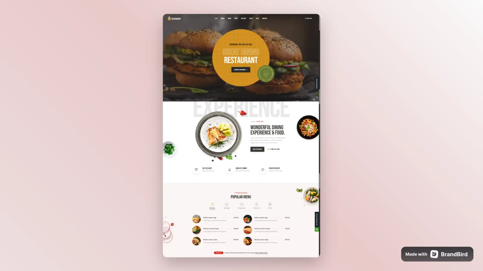 CRAFTO RESTAURANT cinematic web case study hero preview