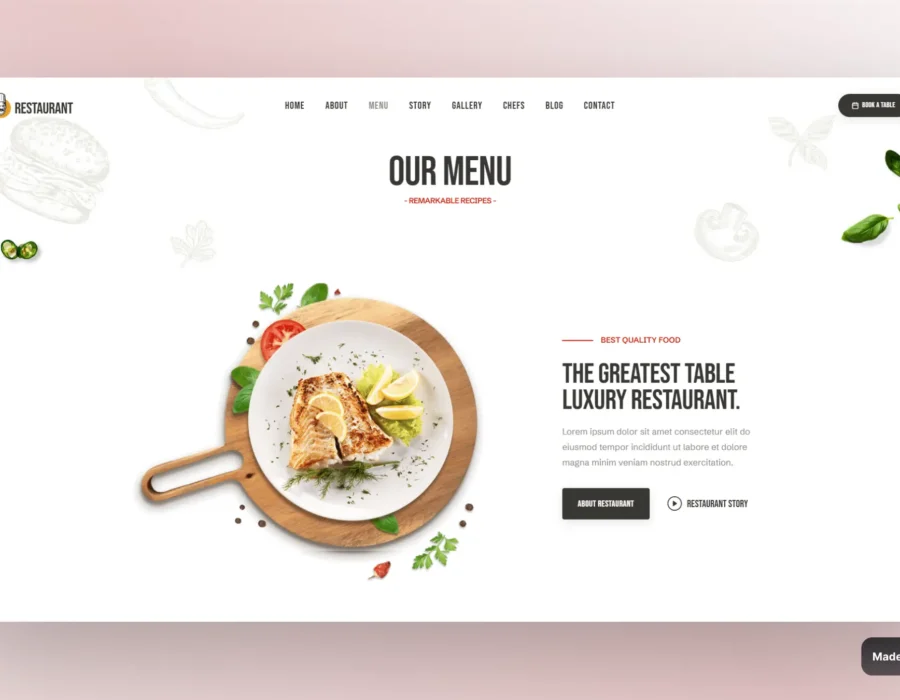 CRAFTO RESTAURANT project solution responsive view